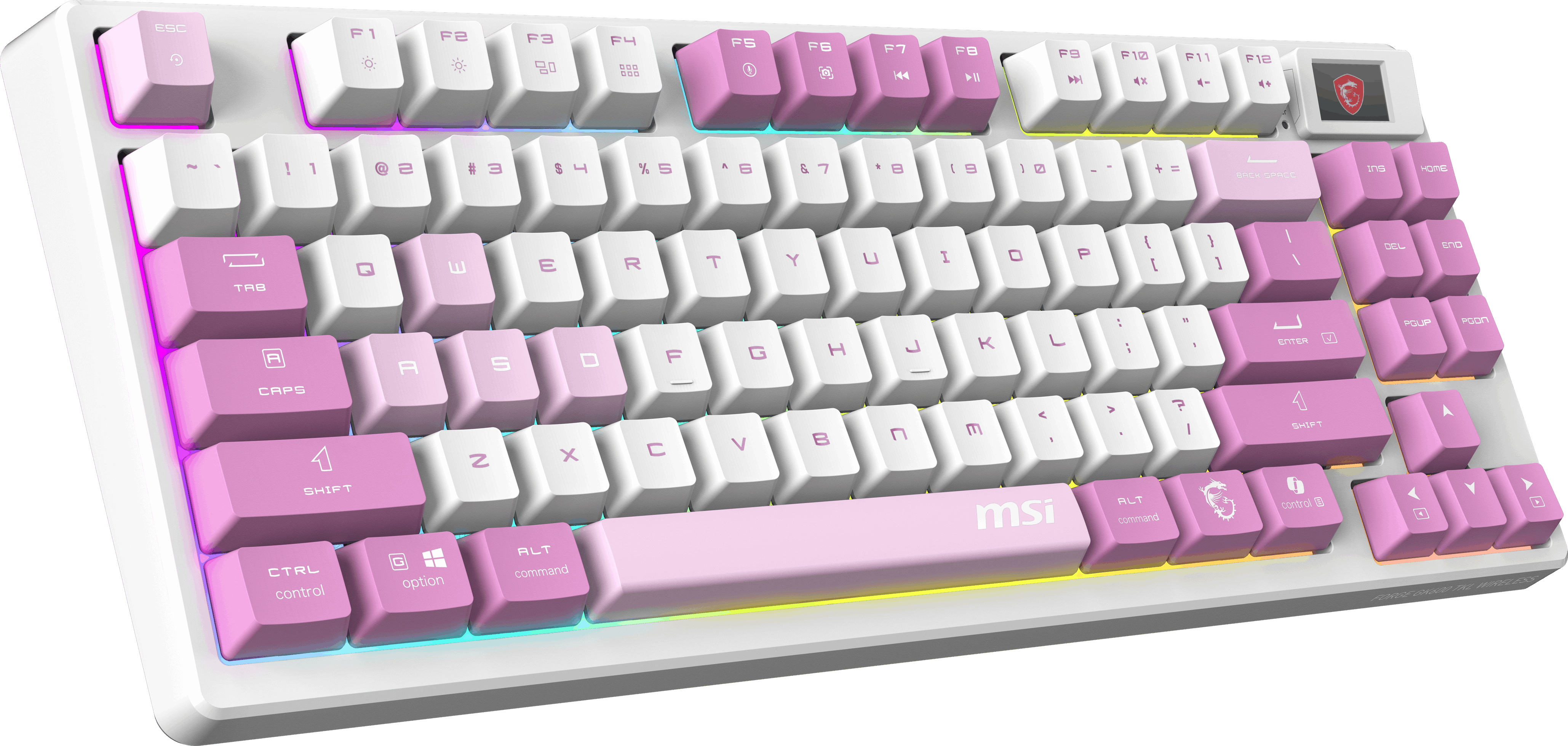 MSI Q TR GG Forge GK600 TKL Violet Switch Mekanik Beyaz/Mor Oyuncu Klavyesi