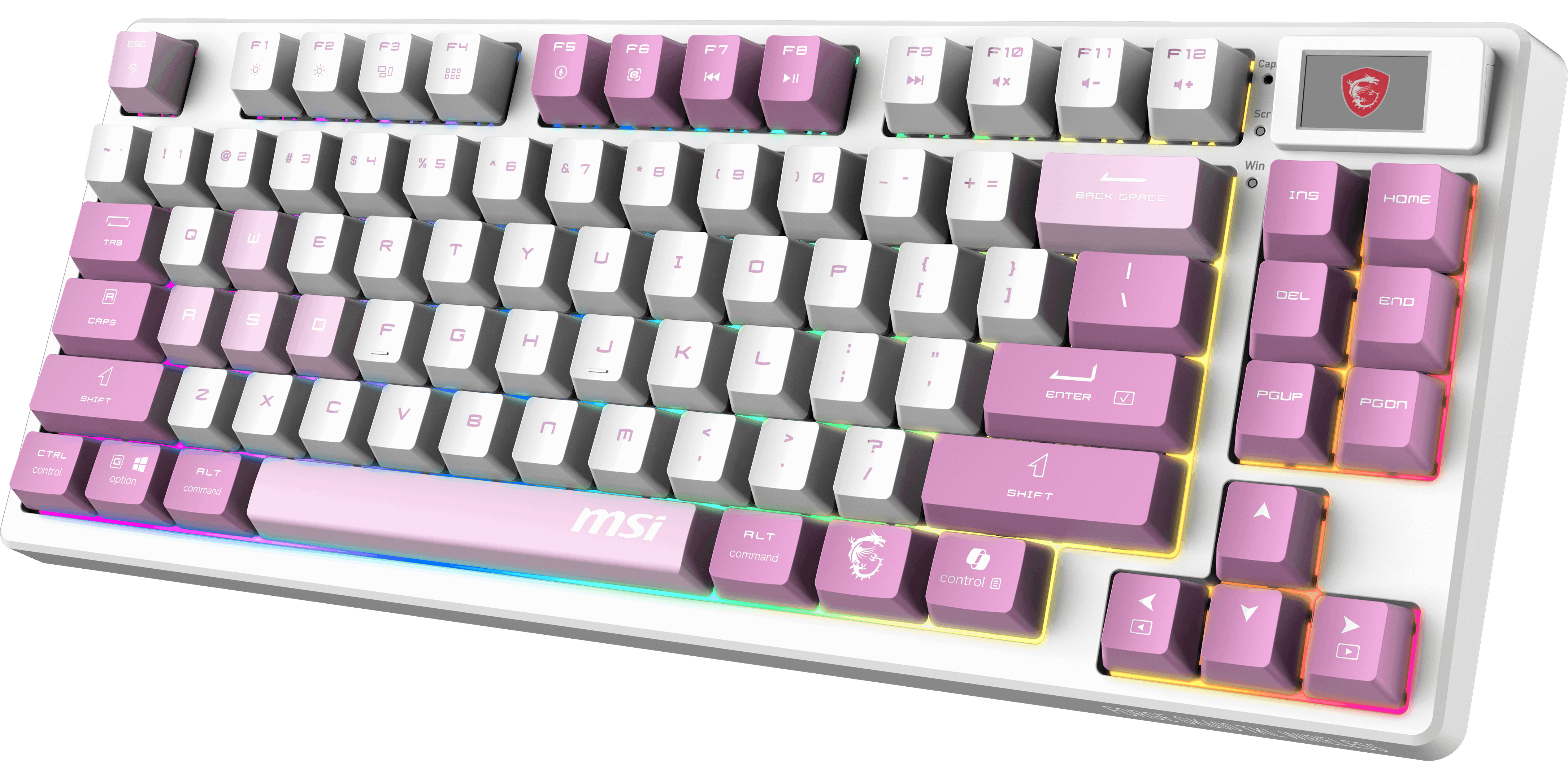 MSI Q TR GG Forge GK600 TKL Violet Switch Mekanik Beyaz/Mor Oyuncu Klavyesi