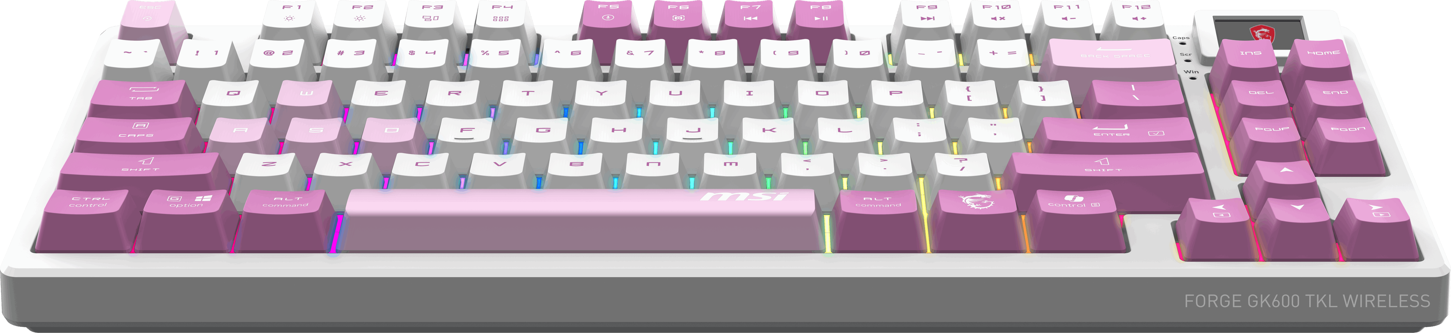 MSI Q TR GG Forge GK600 TKL Violet Switch Mekanik Beyaz/Mor Oyuncu Klavyesi