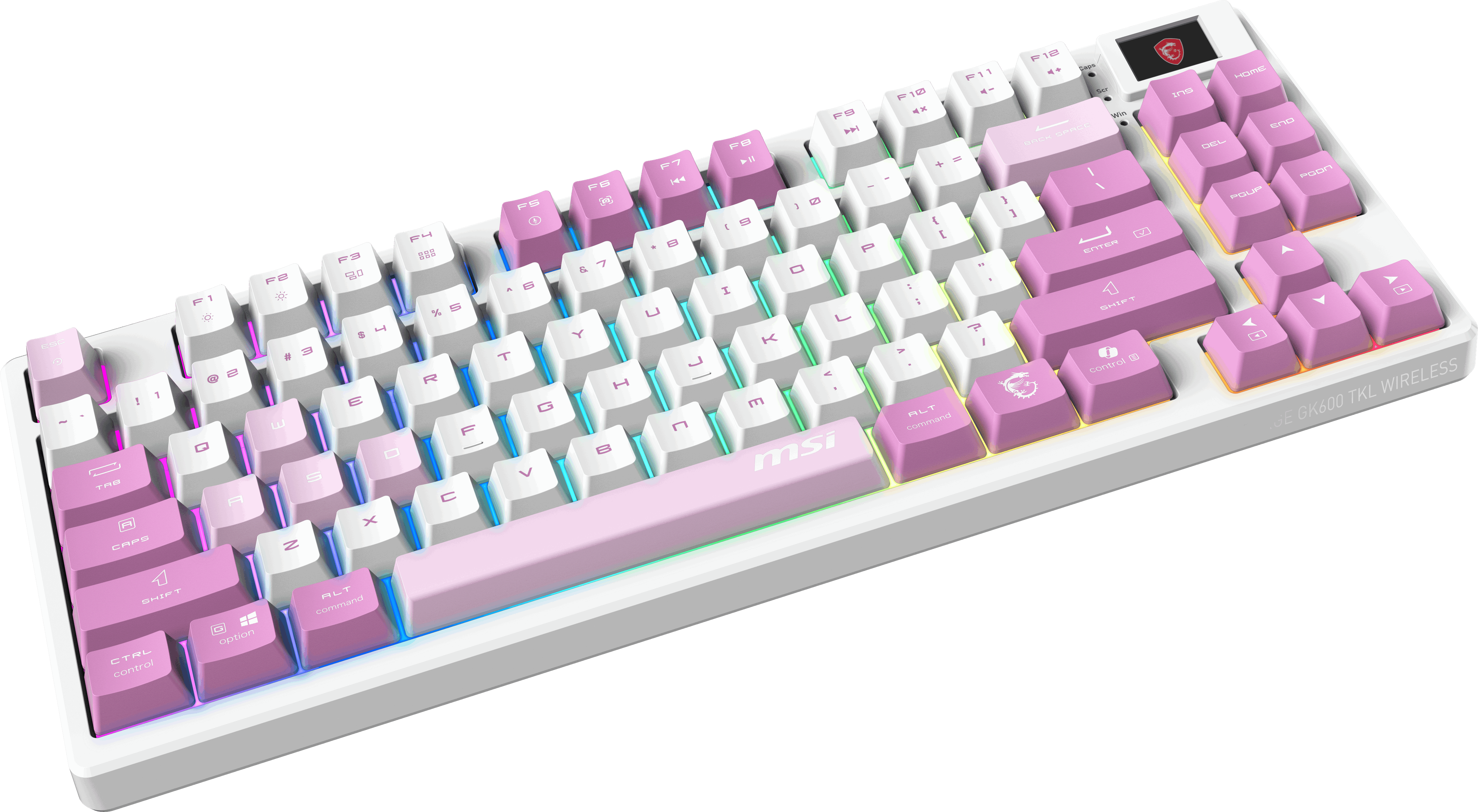 MSI Q TR GG Forge GK600 TKL Violet Switch Mekanik Beyaz/Mor Oyuncu Klavyesi