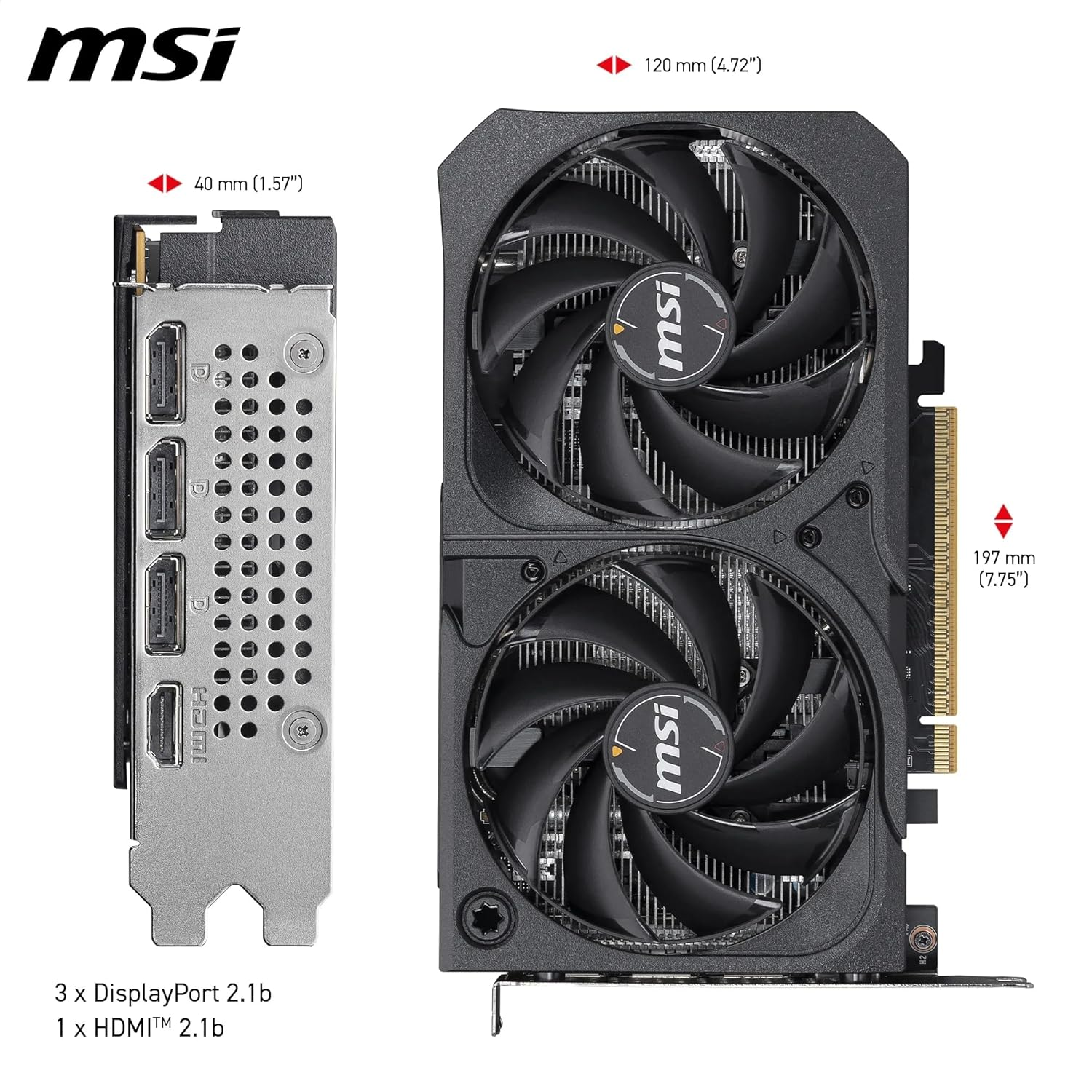 MSI RTX 5050 8G Shadow 2X OC G5050-8S2C 128 Bit GDDR6 8 GB Ekran KartıMsiEkran KartıB07136