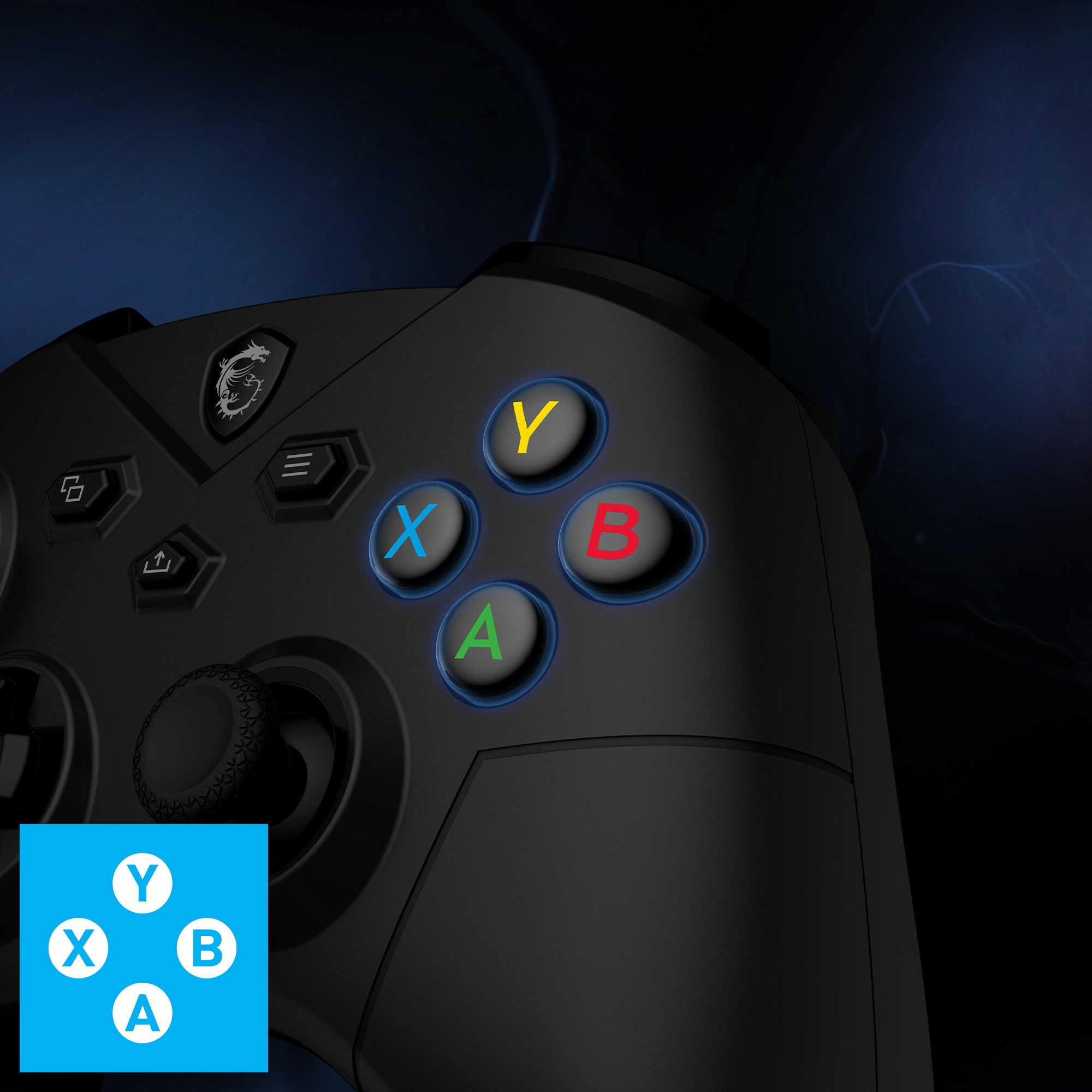 MSI Stok Adı: Msi GG Force GC300 Wireless 2.4GHz Kablosuz Siyah Oyun Kolu (Gamepad)