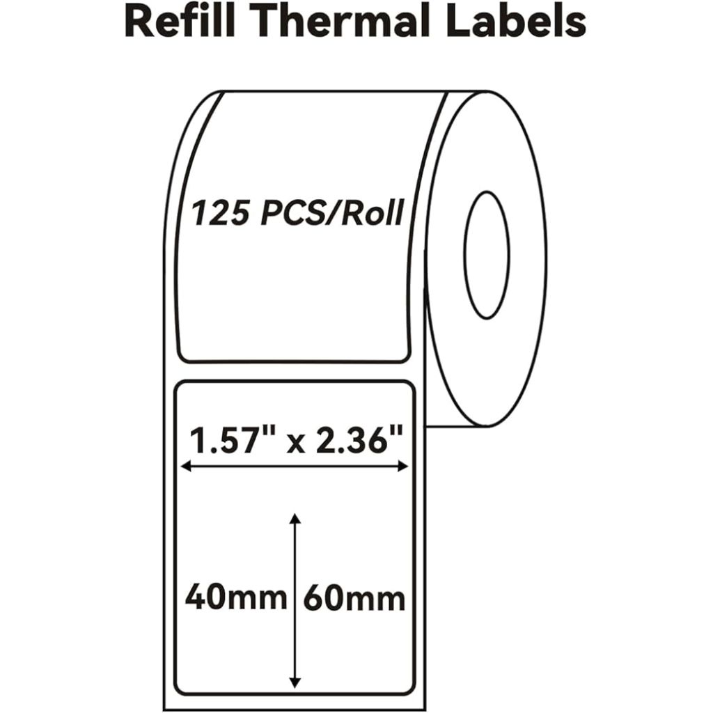 NIIMBOT T40 Etiket 40mm x 60mm 125 adet Şeffaf  (B1,B21S,B3S)