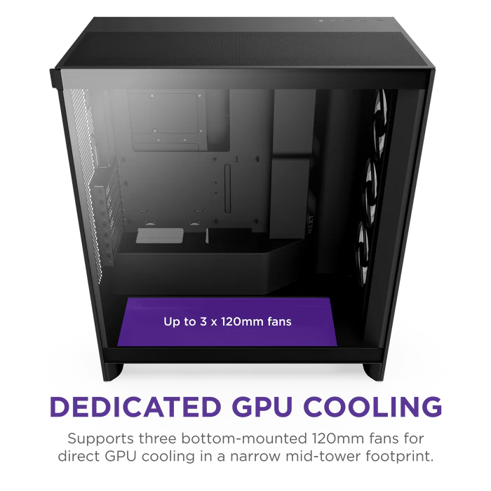 NZXT H7 FLOW 2024 CM-H72FB-R1 RGB Gaming EATX PC Kasası
