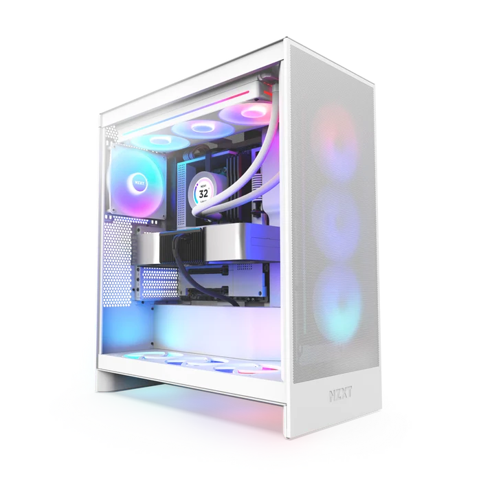 NZXT H7 FLOW 2024 CM-H72FW-R1 RGB Gaming EATX PC Kasası Beyaz