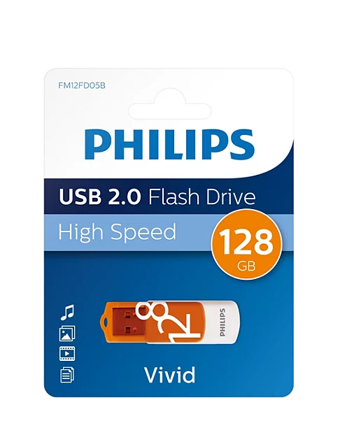 PHILIPS 128GB USB 2.0 Vivid FM12FD05B/00 Turuncu Taşınabilir Bellek