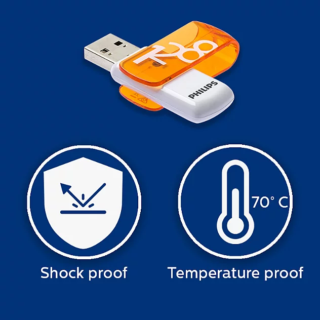 PHILIPS 128GB USB 2.0 Vivid FM12FD05B/00 Turuncu Taşınabilir Bellek