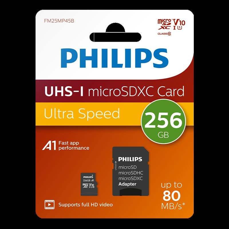 PHILIPS 256GB MICRO SDXC 80 MB/S C10 FM25MP45B/00