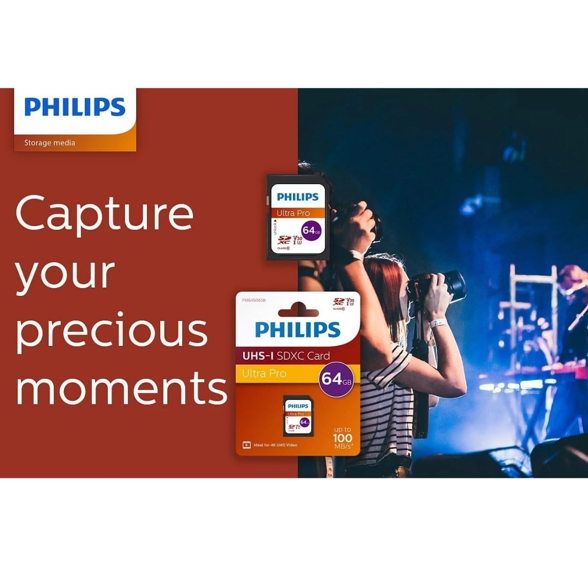 PHILIPS 64GB SDXC 100MB/S C10 FM64SD65B/00