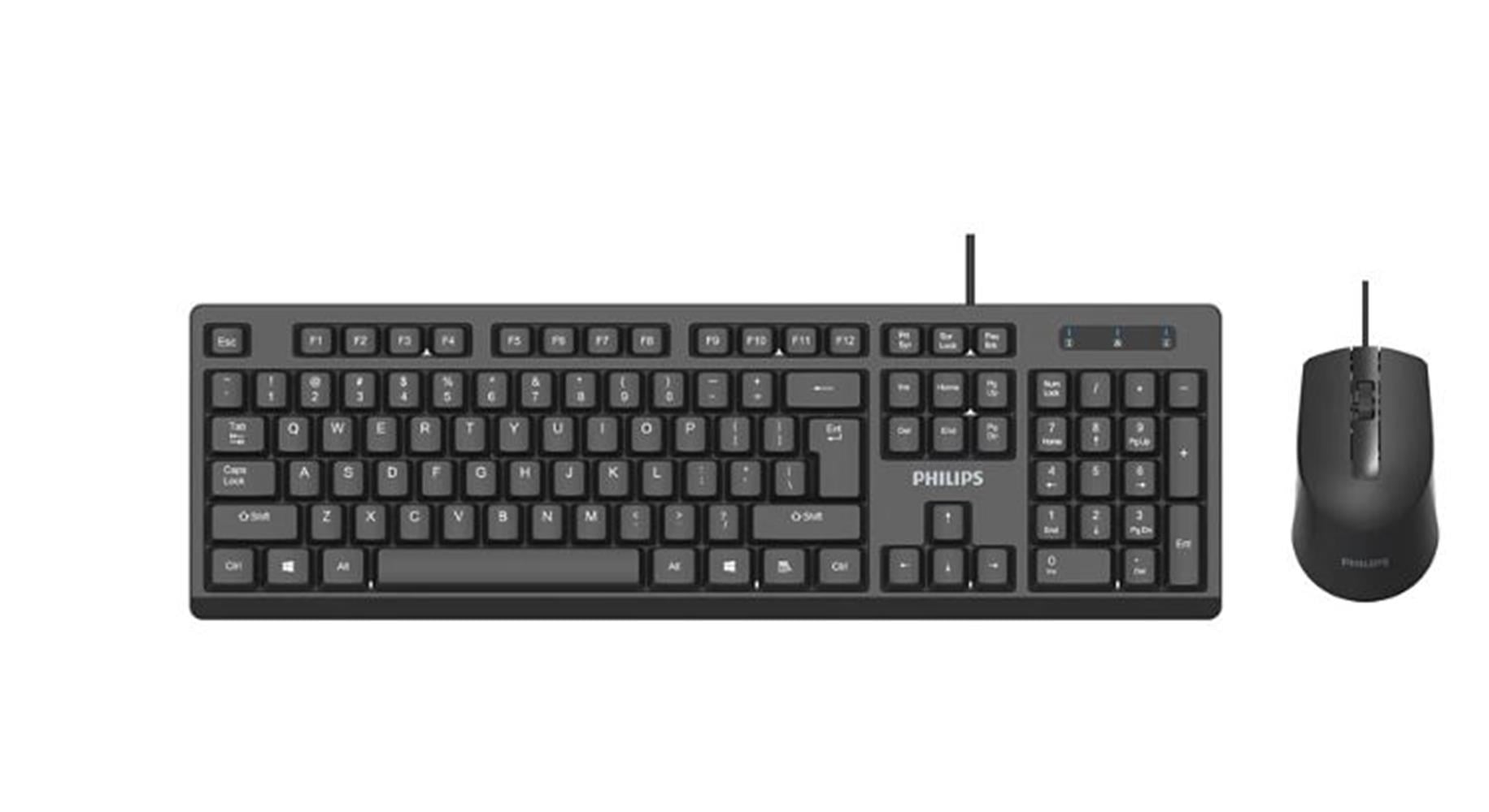Philips SPT6234B Kablolu Türkçe Q Klavye&Mouse Set Siyah