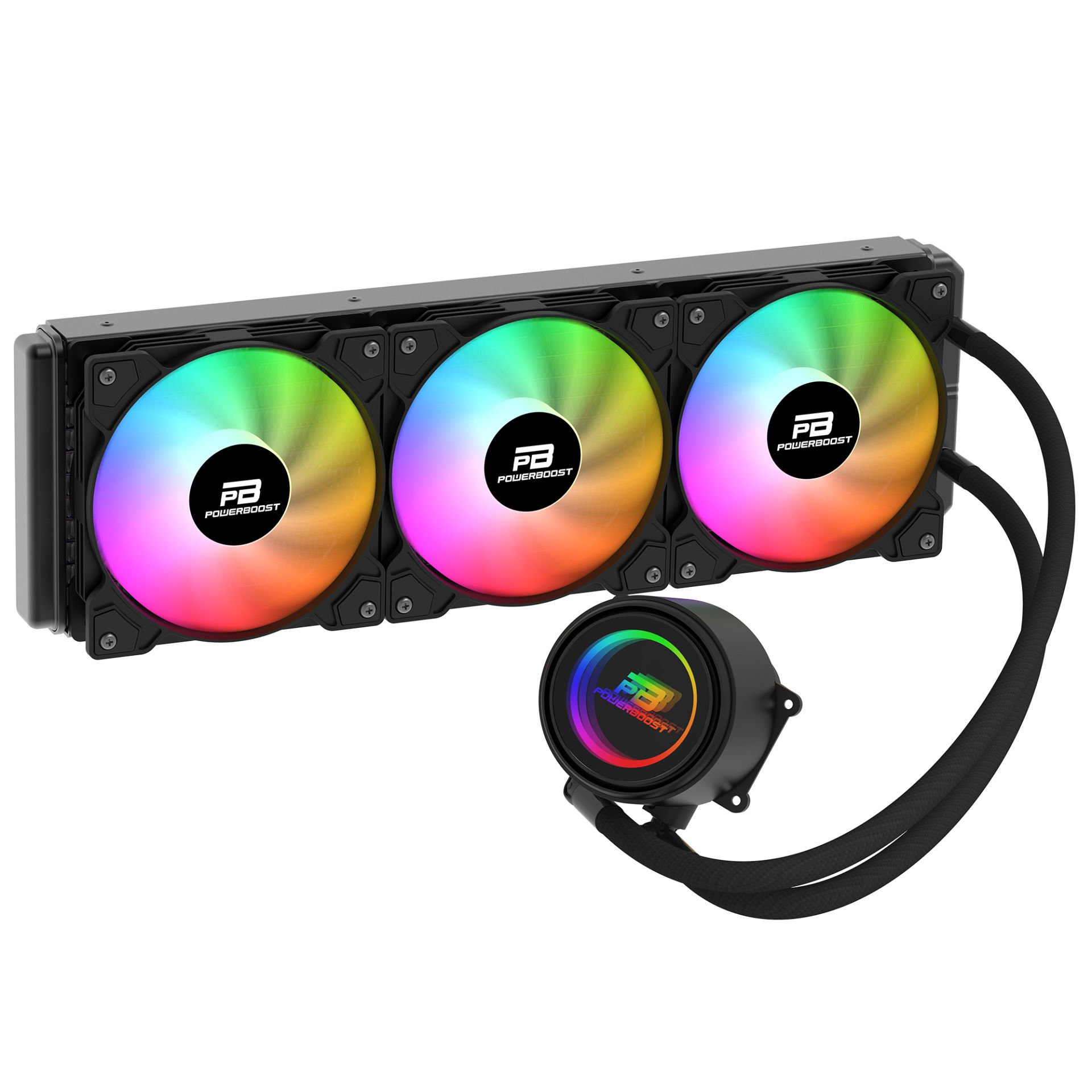 POWERBOOST 360MM CIRCLE 360B PB-LCS-CR360B Rainbow Fanlı AM5-1851p Sıvı Soğutmalı İşlemci Fanı