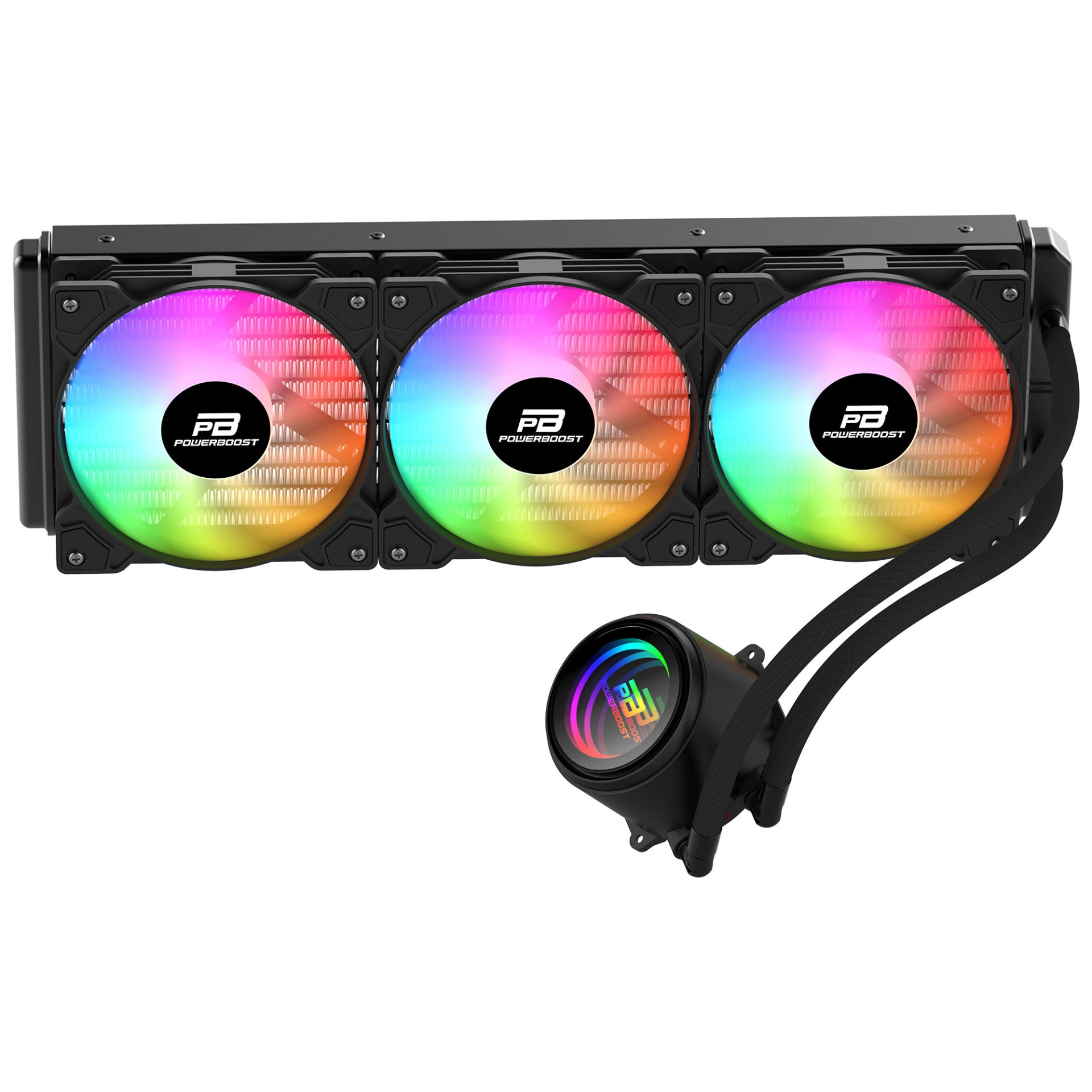 POWERBOOST 360MM CIRCLE 360B PB-LCS-CR360B Rainbow Fanlı AM5-1851p Sıvı Soğutmalı İşlemci Fanı