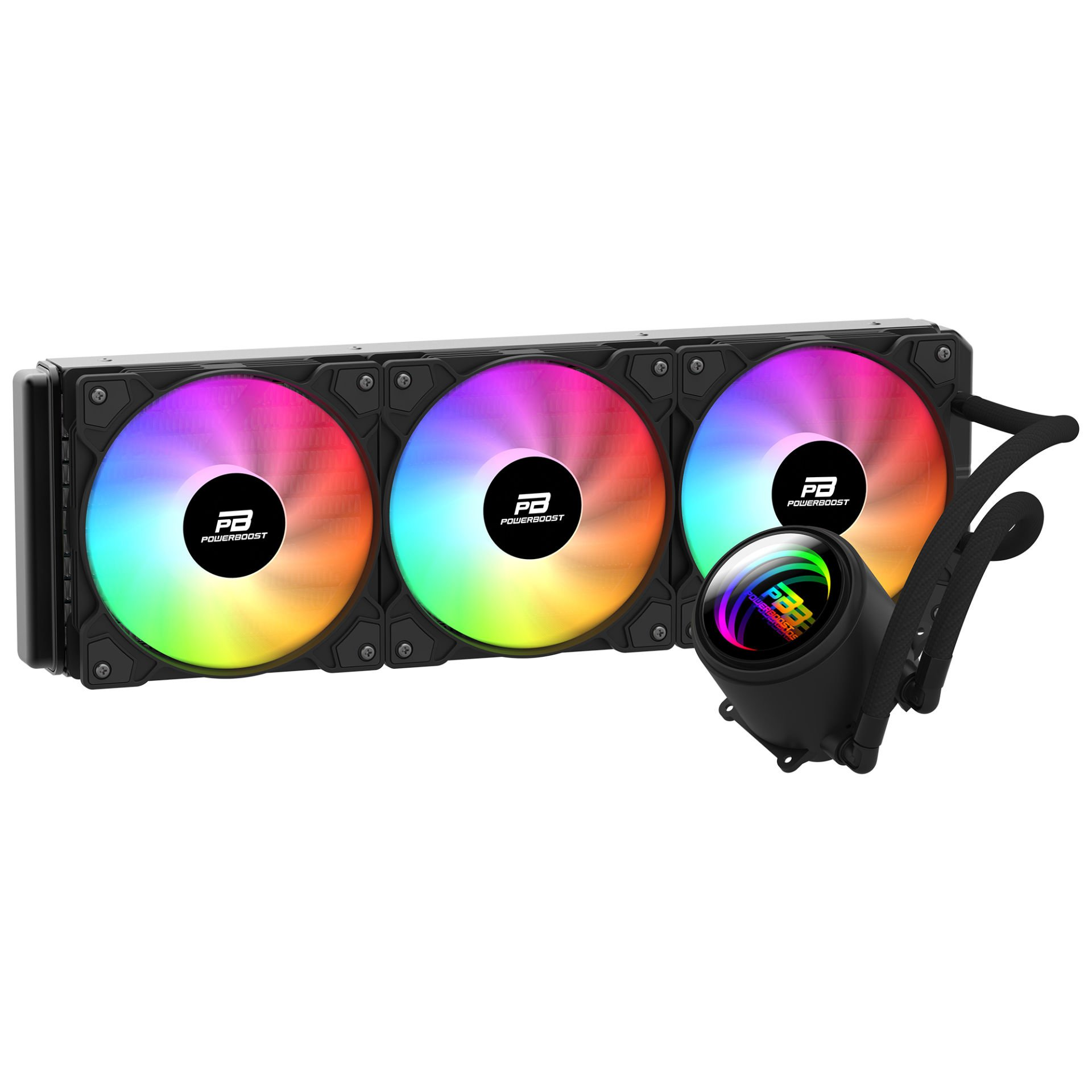 POWERBOOST 360MM CIRCLE 360B PB-LCS-CR360B Rainbow Fanlı AM5-1851p Sıvı Soğutmalı İşlemci Fanı