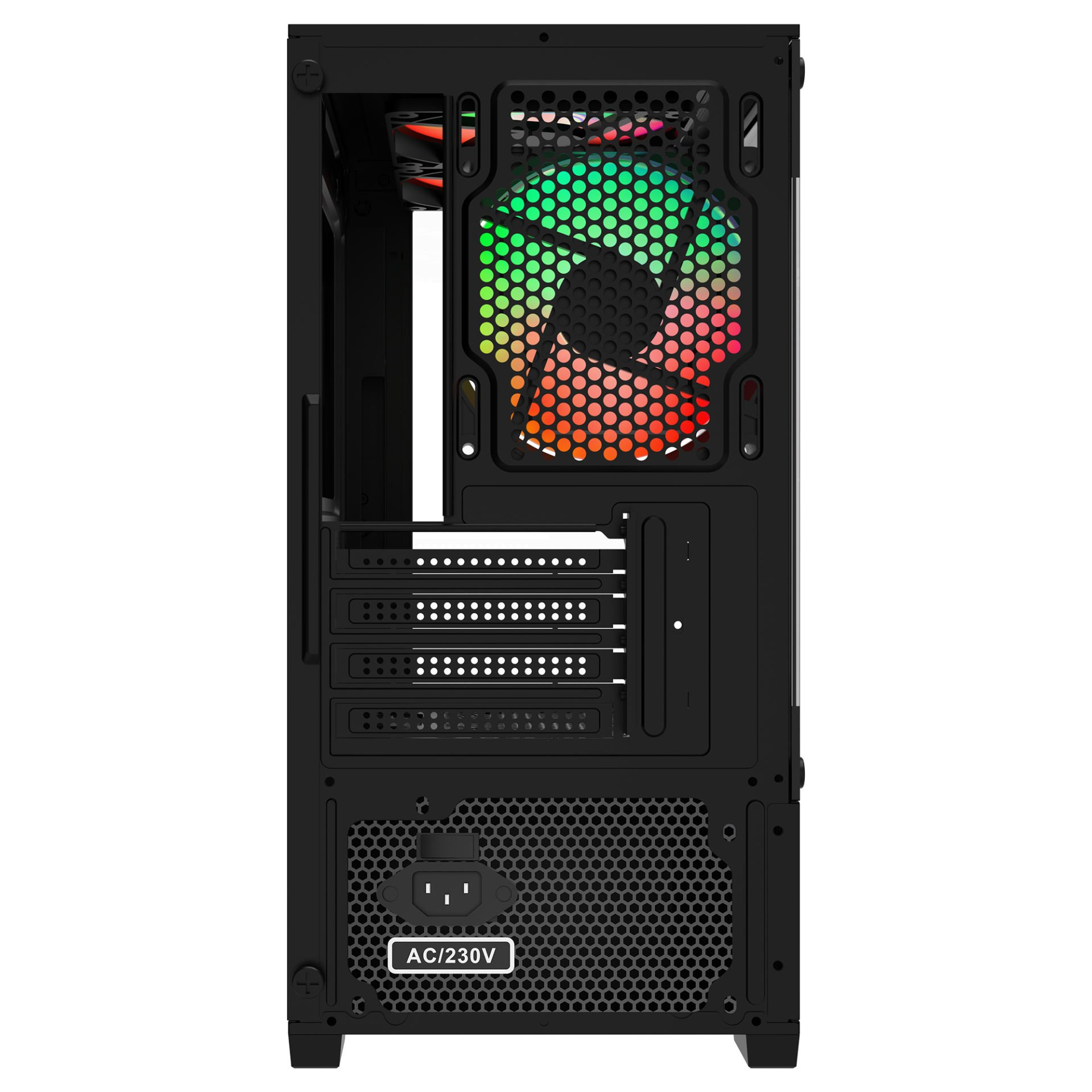 POWERBOOST 500W PB-M5001B 3-Rainbow Fanlı Micro-Tower PC Kasası