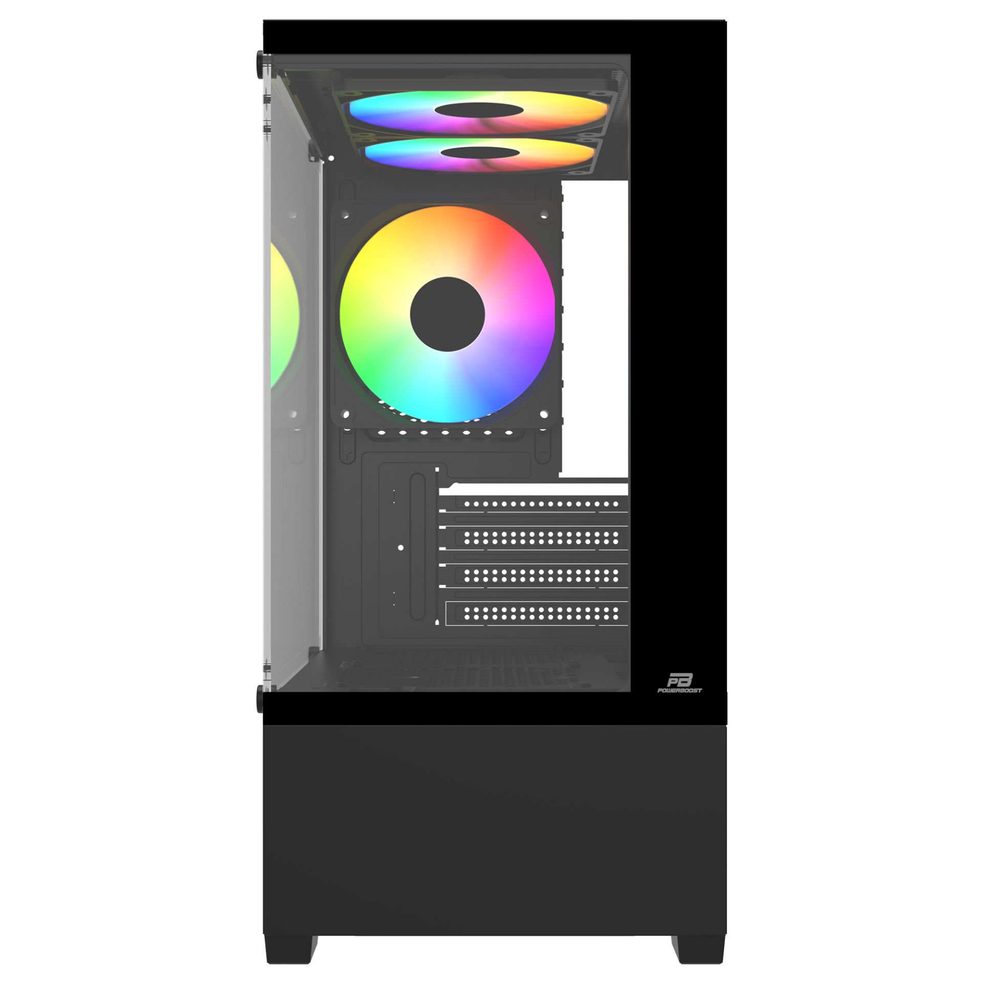 POWERBOOST 500W PB-M5001B 3-Rainbow Fanlı Micro-Tower PC Kasası