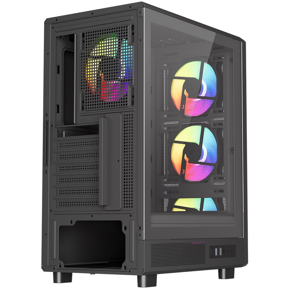 POWERBOOST 600W 80+ A601B 4-Rainbow Fanlı Gaming Mid-Tower PC Kasası