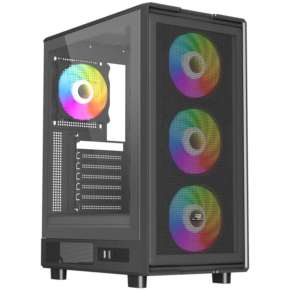 POWERBOOST 600W 80+ A601B 4-Rainbow Fanlı Gaming Mid-Tower PC Kasası