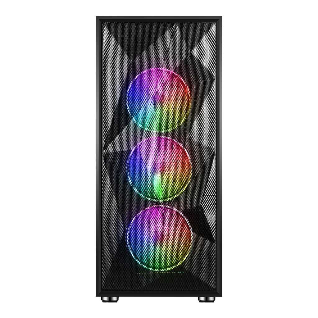 POWERBOOST 650W 80+ PB-P3509BB 4-ARGB Fanlı Gaming Mid-Tower PC Kasası