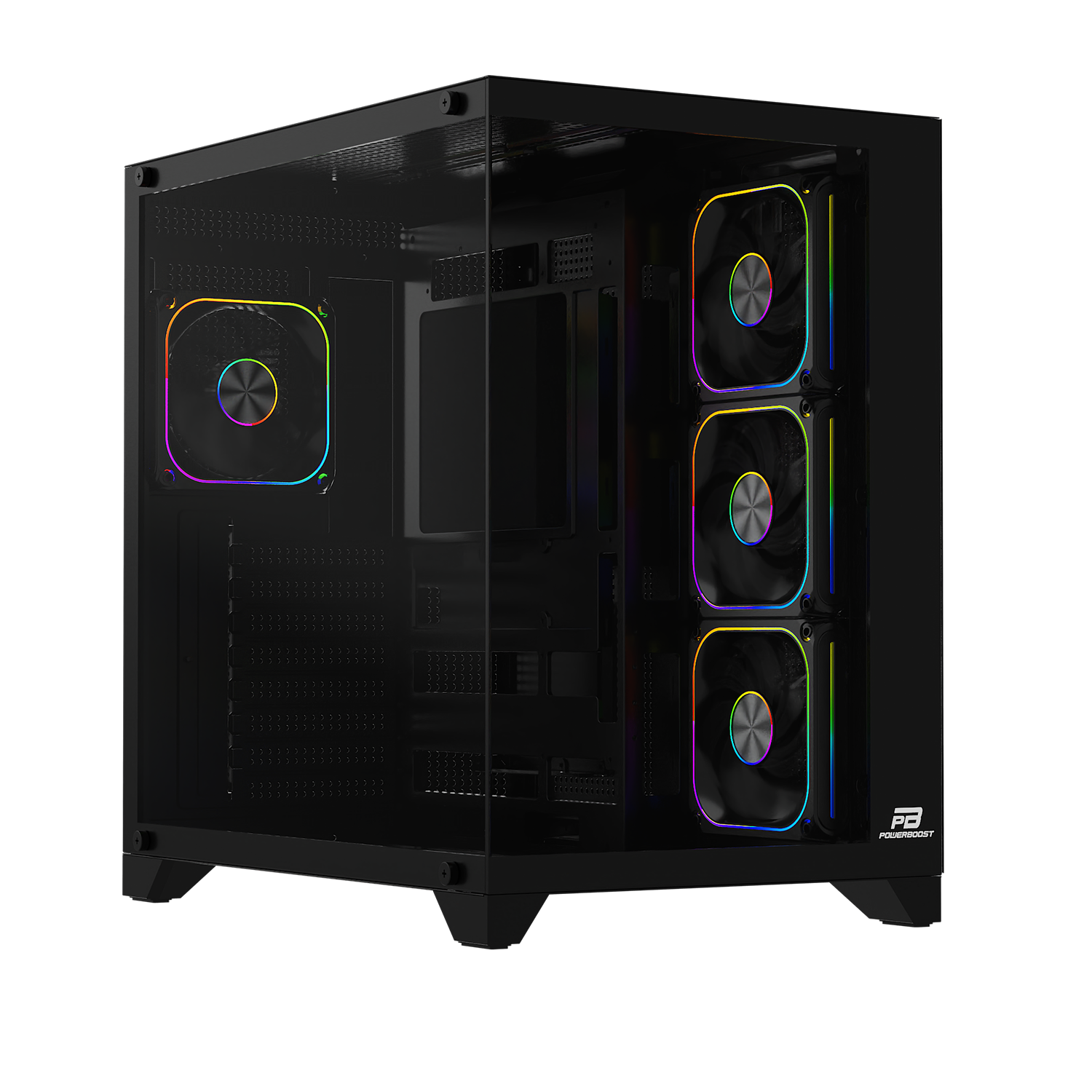 POWERBOOST 750W 80+ BRONZE PB-C9025B 4-ARGB Fanlı Gaming Mid-Tower PC Kasası