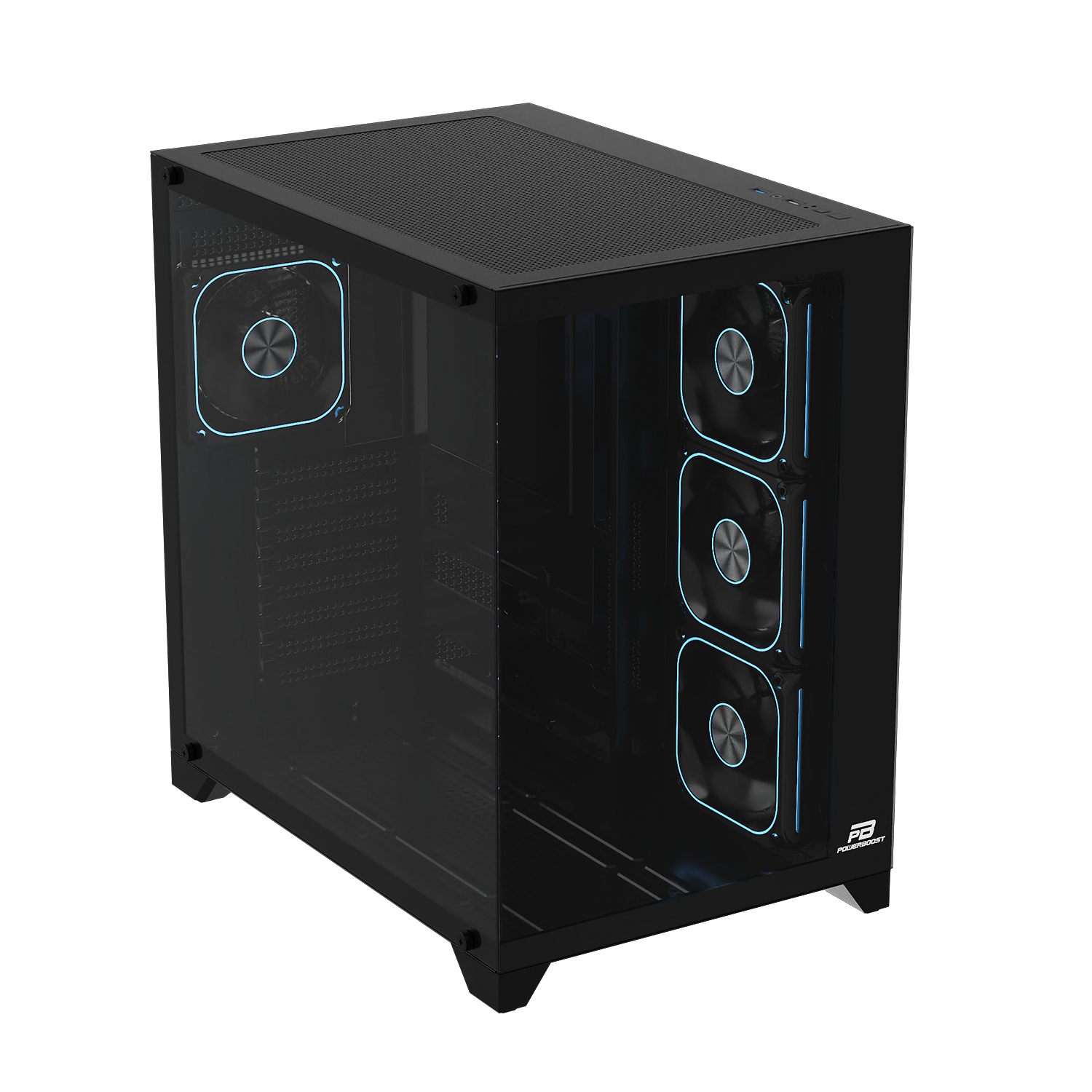 POWERBOOST 750W 80+ BRONZE PB-C9025B 4-ARGB Fanlı Gaming Mid-Tower PC Kasası