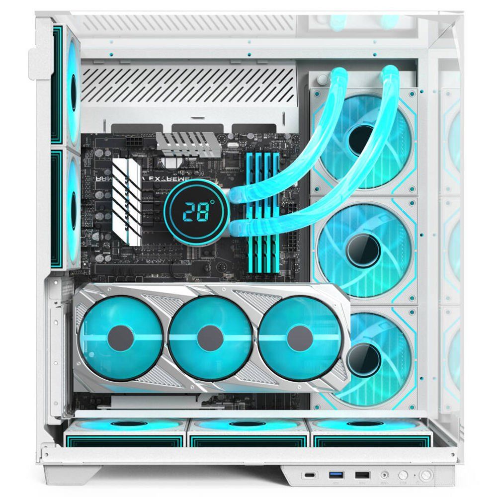 POWERBOOST ECLIPSE JBST-PBA100W 8-ARGB Fanlı Gaming Mid-Tower PC Kasası Beyaz