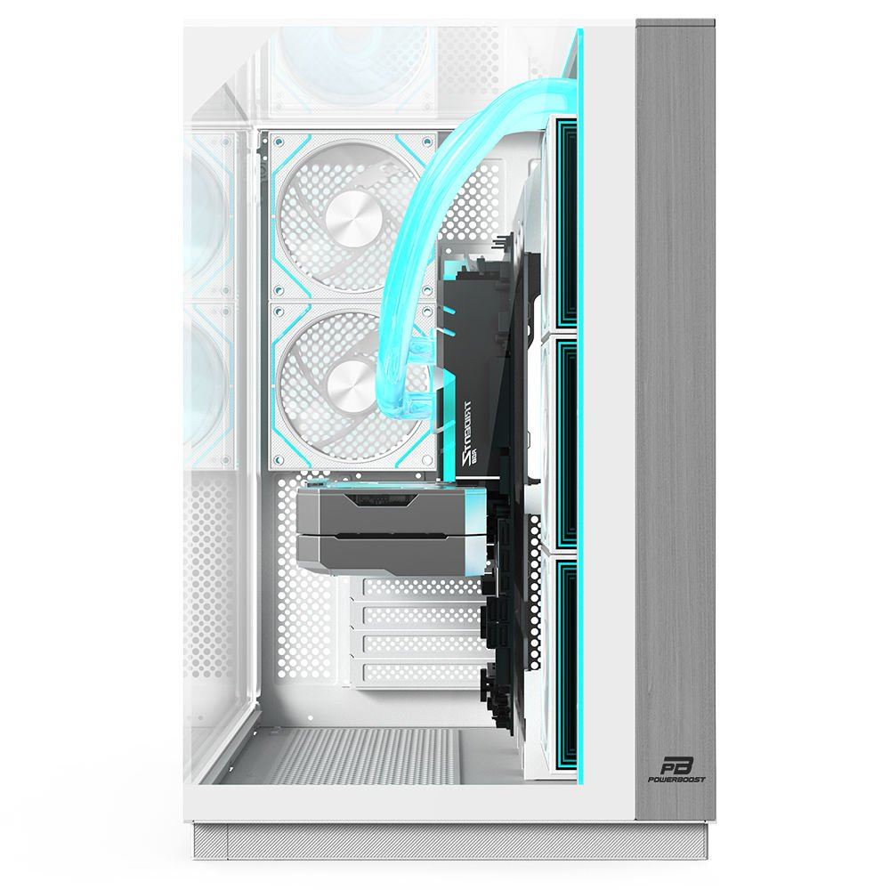 POWERBOOST ECLIPSE JBST-PBA100W 8-ARGB Fanlı Gaming Mid-Tower PC Kasası Beyaz