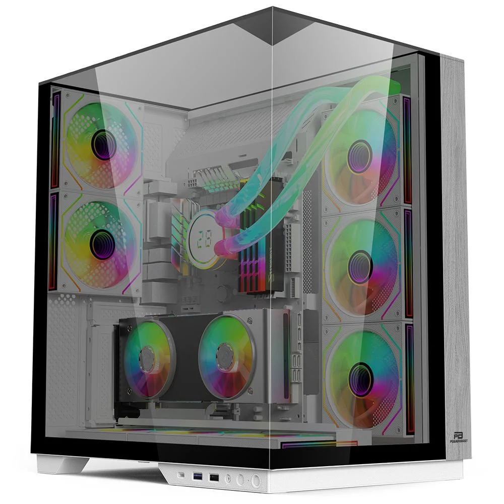 POWERBOOST ECLIPSE JBST-PBA100W 8-ARGB Fanlı Gaming Mid-Tower PC Kasası Beyaz