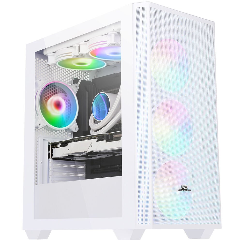 POWERBOOST PB-P2252BW 4-ARGB Fanlı Gaming Mid-Tower PC Kasası Beyaz