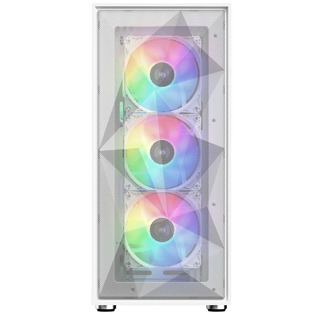 POWERBOOST PB-P3509BW 4-ARGB Fanlı Gaming Mid-Tower PC Kasası Beyaz