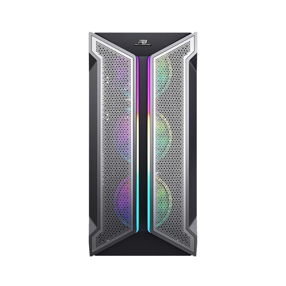 POWERBOOST VK-Z002B 4-ARGB RING FANLI GAMING MID-TOWER PC KASASI