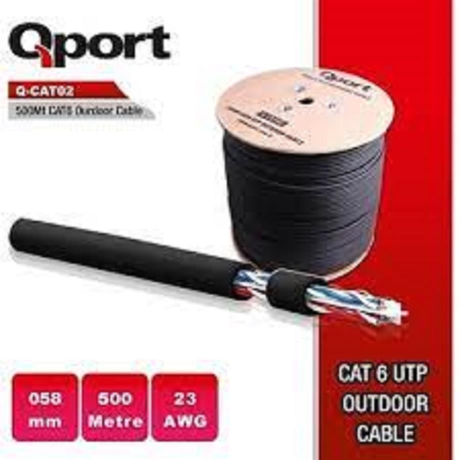 QPORT Q-CATO2 23AWG 500 METRE MAKARALI SİYAH KABLO.QportYeni ÜrünlerNNKQPO0003