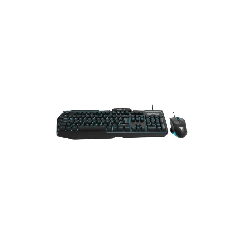 QUANTUM QG-Q6168 KABLOLU USB AYDINLATMALI SİYAH Q KLAVYE+MOUSE