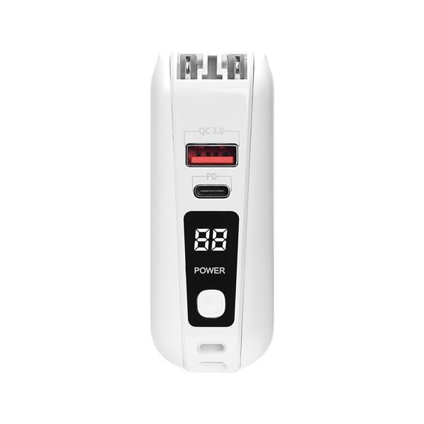 S-link G150 15000mAh Lightning+Type-C Kablolu Powerbank Beyaz PD22.5W LCD AC Prizli Taşınabilir Pil Şarj Cihazı