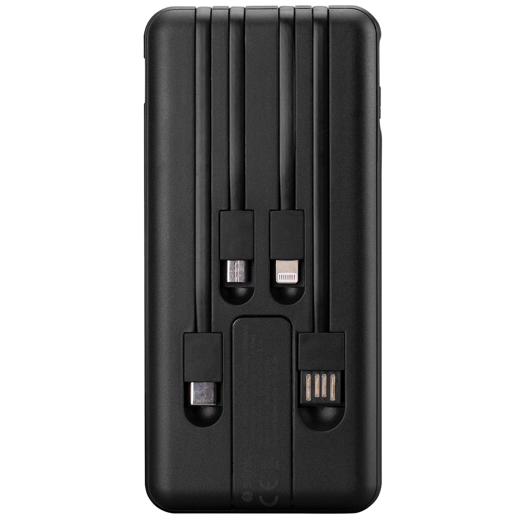 S-LINK IP-G13K, Siyah, 10.000mAh, 1xUSB, 1xMicro USB, 4in1 Kablolu (Type-C, Lightning, Micro ve USB), LCD Göstergeli, PowerBank
