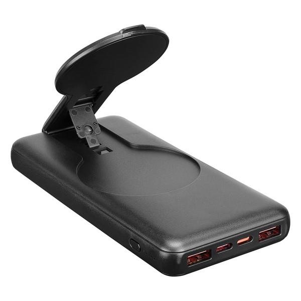 S-link P110 10000mAh PRM PD22.5W+QC3.0 Magsafe 15W Kablosuz Standlı Siyah Taşınabilir Pil Şarj Cihazı Powerbank