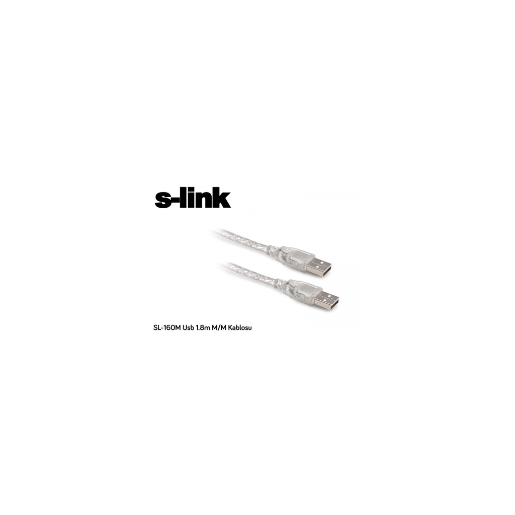 S-LINK SL-160M, İki Ucu Erkek M/M USB Kablosu, USB To USB 2.0 KABLO, 1.8mt