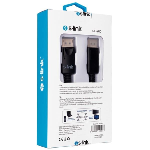 S-link SL-460 1.5m Display Port M/M Kablo