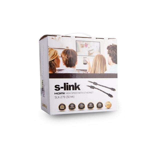 S-link SLX-279 HDMI TO HDMI 30m. Altın Uçlu 24K 1.4 Ver. 3D Kablo