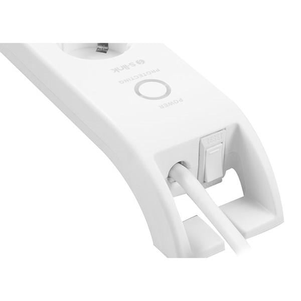 S-link SPG3041 2m 2xUSB=2.4a 3G1.5mm2 900 Joule 4'lü Akım Korumalı Beyaz Priz