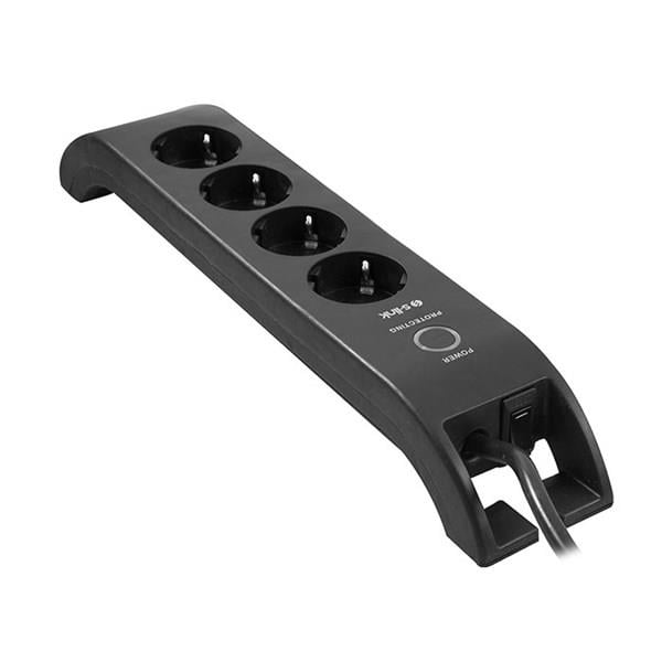 S-LINK SPG3041 2m 2xUSB=2.4a 3G1.5mm2 900 Joule 4'lü Akım Korumalı Siyah Priz