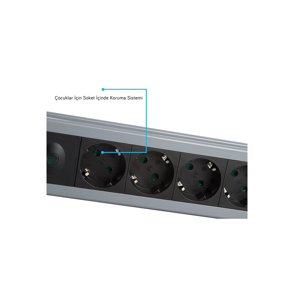 S-LINK Swapp SPGKS03, 3 Soket, Akım Korumalı Priz, 1.5Mt Kablo, 900 Joule (Gri) %100 Bakır