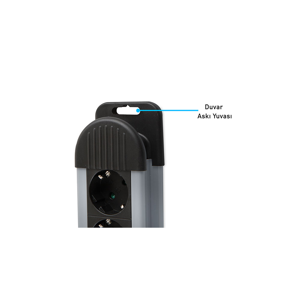 S-LINK Swapp SPGKS05, 5 Soket, Akım Korumalı Priz, 1.5Mt Kablo, 900 Joule (Gri) %100 Bakır