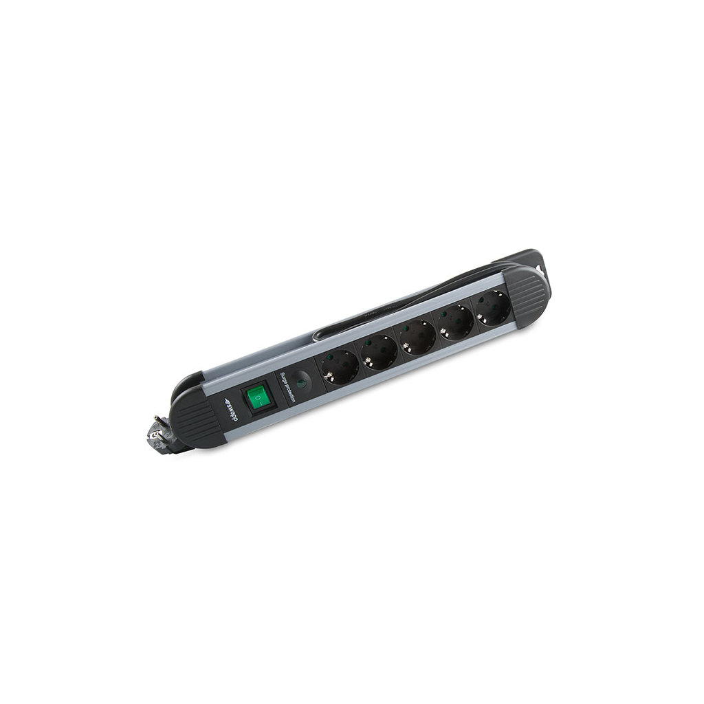 S-LINK Swapp SPGKS05, 5 Soket, Akım Korumalı Priz, 1.5Mt Kablo, 900 Joule (Gri) %100 Bakır