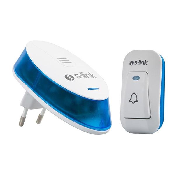 S-link ZL-230 Priz Beslemeli 32Pol. Melodi Beyaz/Mavi Kablosuz Kapı Zili