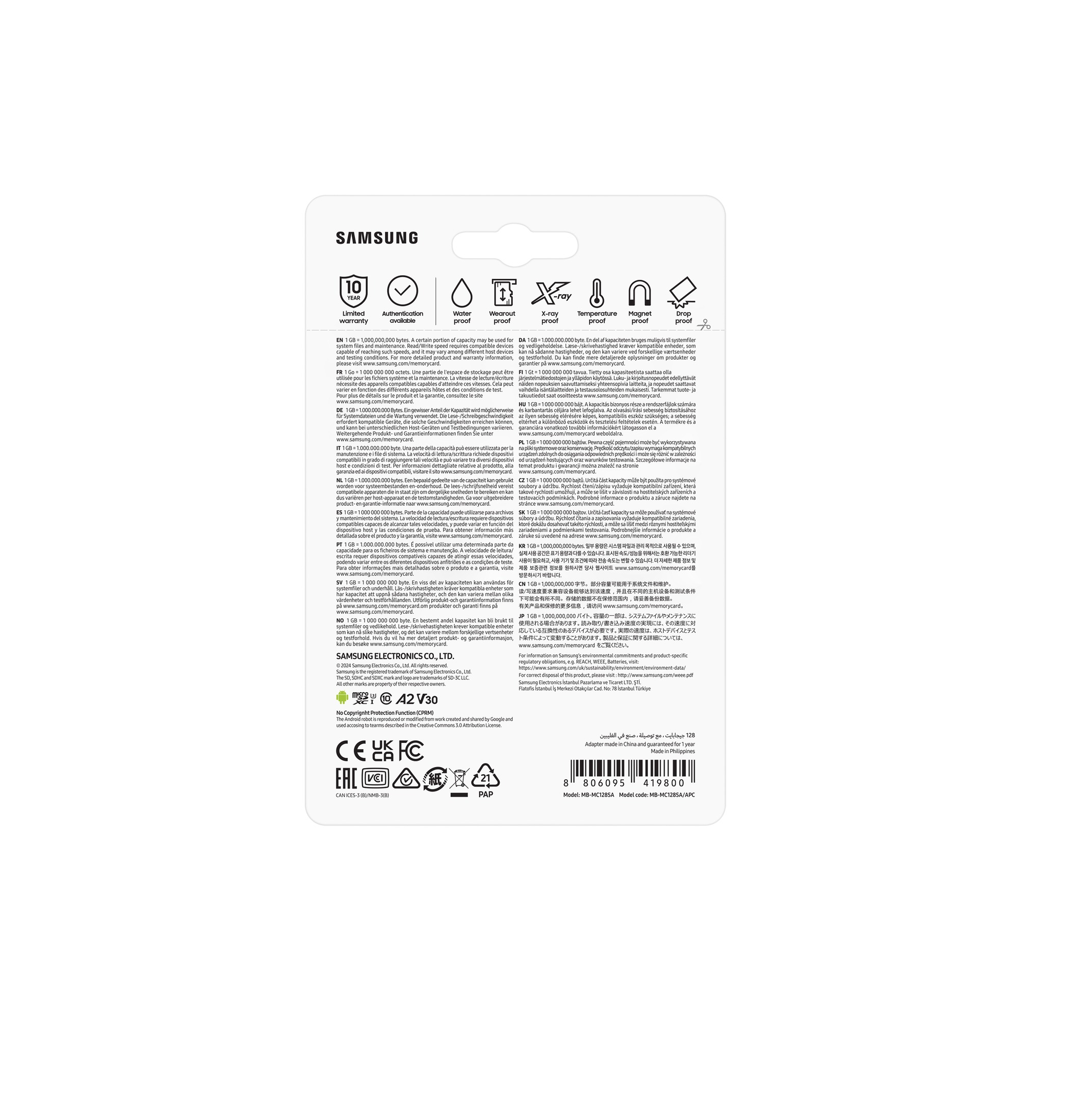 Samsung Evo Plus MB-MC128SA Class 10 UHS-I U3 A2 V30 128 GB Micro SD KartSamsungFlash (Micro) KartB05584