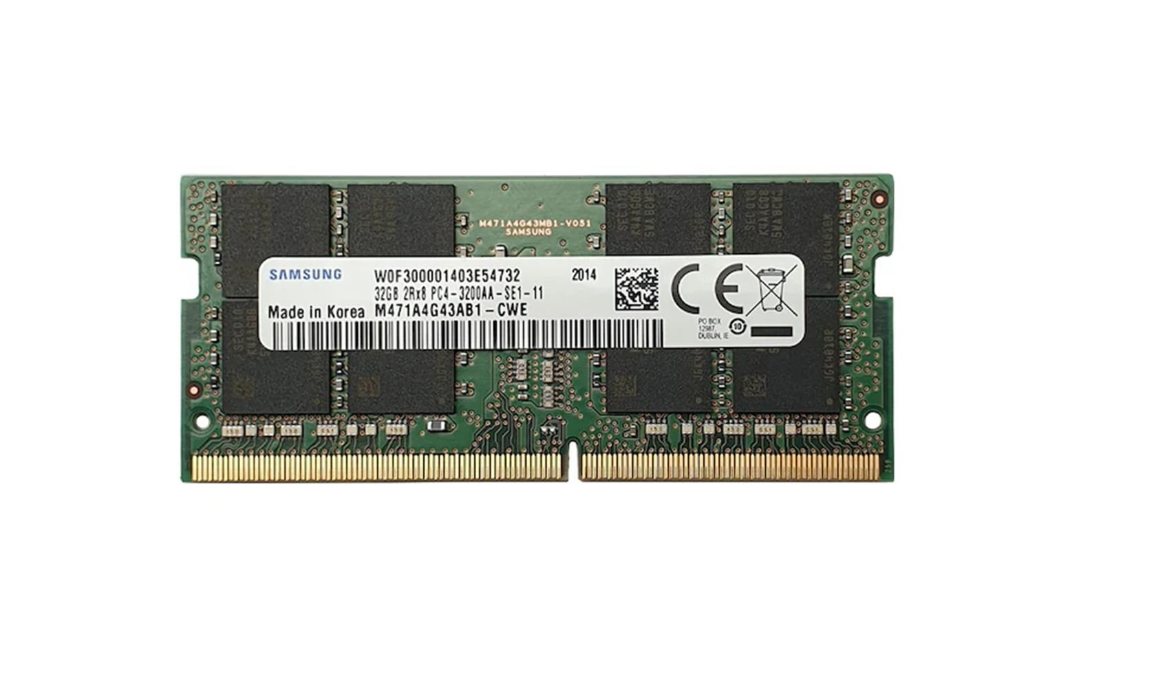 Samsung M471A4G43AB1-CWE 32 GB DDR4 3200 MHz PC4-25600 CL22 Sodimm Notebook Ram
