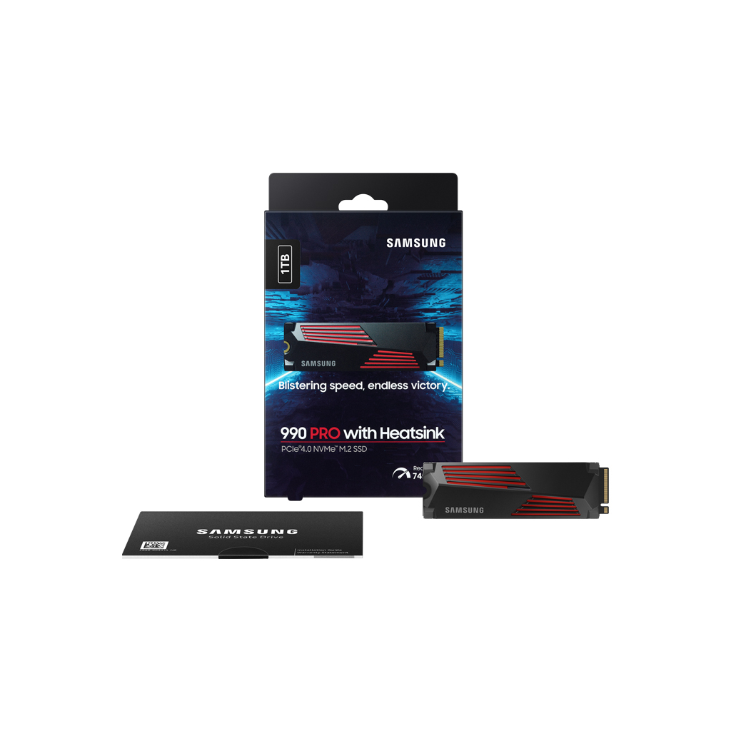 SAMSUNG MZ-V9P1T0CW, 990 PRO, 1TB, 7450/6900, Gen4, NVMe PCIe M.2 2280, SSD (Soğutuculu) (Türkiye Distribütörü Garantili)