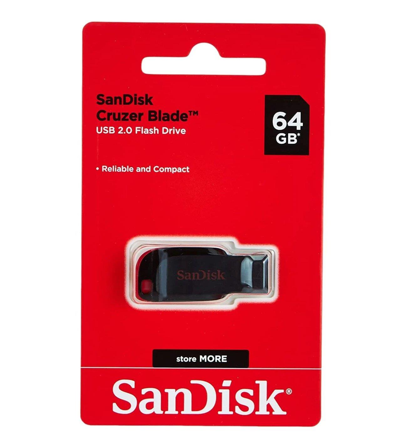 Sandisk SDCZ50-064G-B35 64GB Cruzer Blade 2.0 USB Flash BellekSANDISKUSB BellekB05818