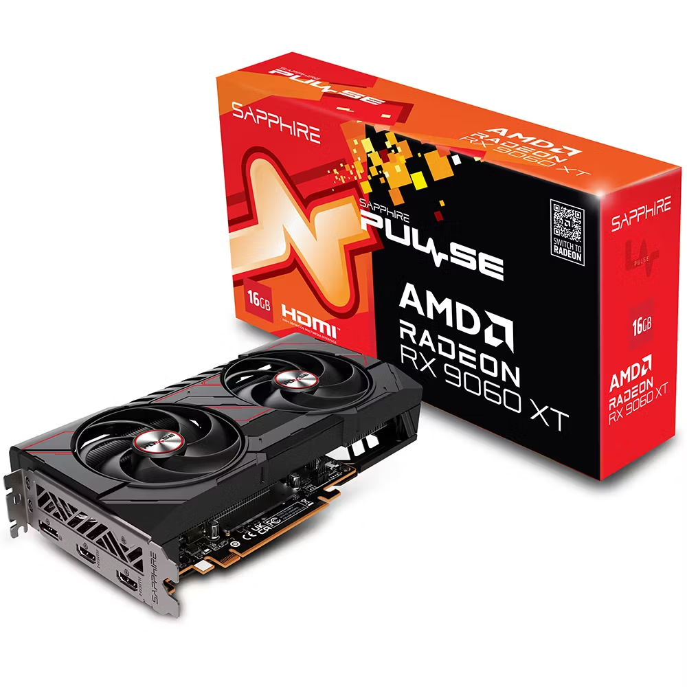 SAPPHIRE 16GB PULSE GAMING OC DUAL RX9060XT 11350-03-20G GDDR6 128bit HDMI DP PCIe 5.0