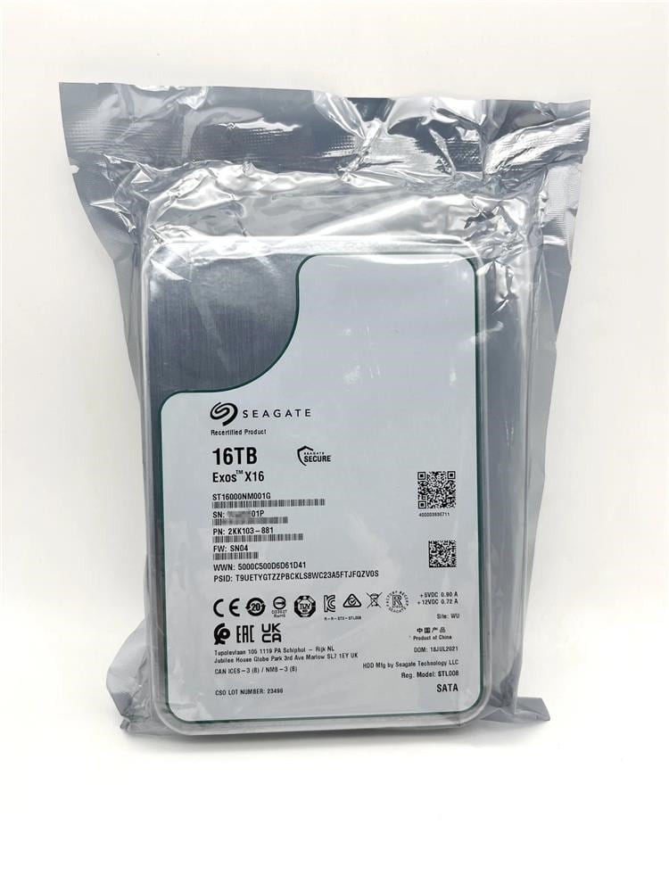 Seagate 16TB ST16000NM001G Exos X16 3.5 256M Enterprise SATA Harddisk (Boğaziçi Garantili)